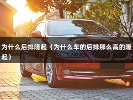 为什么后排隆起（为什么车的后排那么高的隆起）