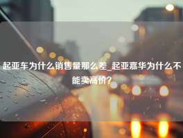 起亚车为什么销售量那么差_起亚嘉华为什么不能卖高价？