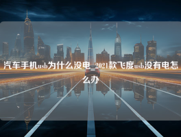 汽车手机usb为什么没电_2021款飞度usb没有电怎么办