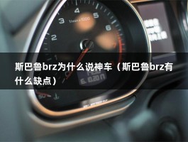 斯巴鲁brz为什么说神车（斯巴鲁brz有什么缺点）