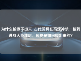 为什么枪拔不出来_古代骑兵在高速冲杀一枪刺进敌人身体后，长枪是如何拔出来的？