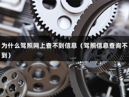 为什么驾照网上查不到信息（驾照信息查询不到）