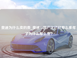 奥迪为什么卖的贵_奥迪A6国产化已经那么多年了为什么那么贵？