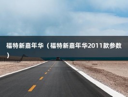 福特新嘉年华（福特新嘉年华2011款参数）