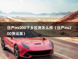 日产nv200下乡拉货怎么样（日产nv200货运版）