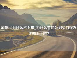 帝豪ex9为什么不上市_为什么有的公司实力很强大却不上市？