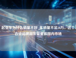 起亚车为什么销量不好_年销量不足10万，这个合资品牌却发誓重振国内市场