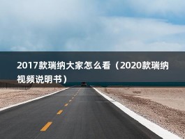 2017款瑞纳大家怎么看（2020款瑞纳视频说明书）